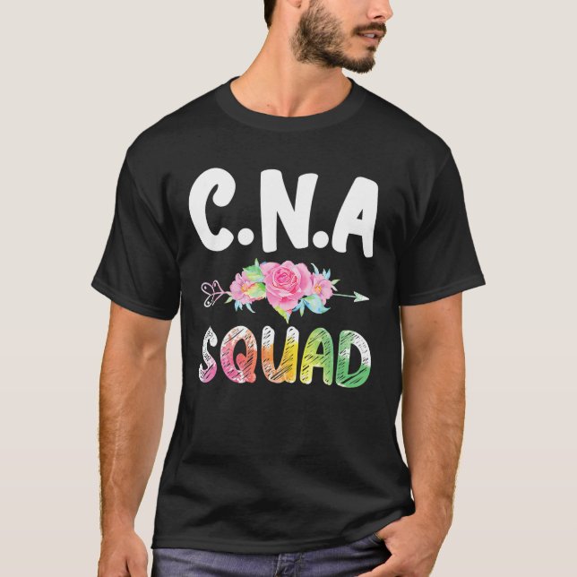 CNA Nurse Squad Auktoriserad Nursing Assistant Mat T Shirt (Framsida)