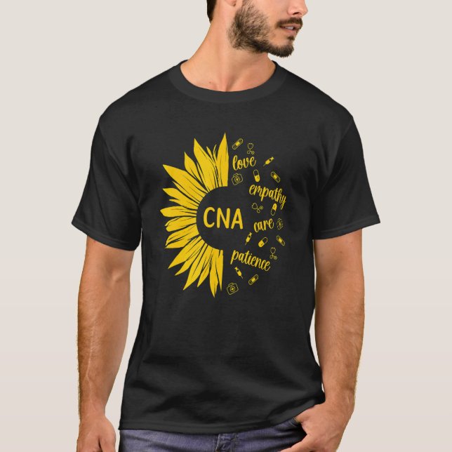 CNA Nurse Sunflower Certified Nursing Assistant T Shirt (Framsida)