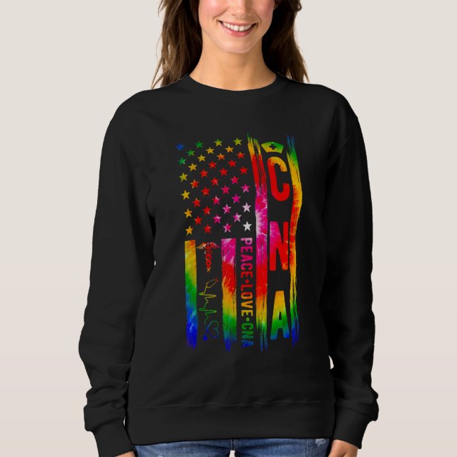 CNA Nurse US Flagga Auktoriserad Nursing Assistant T Shirt (Framsida)
