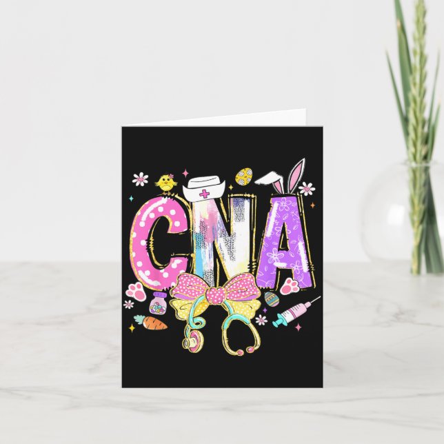 Cna Påskdag Söt Coquette Stetoskop Omvårdnad Kort (Framsida)