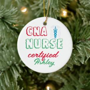 CNA-sjuksköterska auktoriserad, CNA student, sjuks Julgransprydnad Keramik