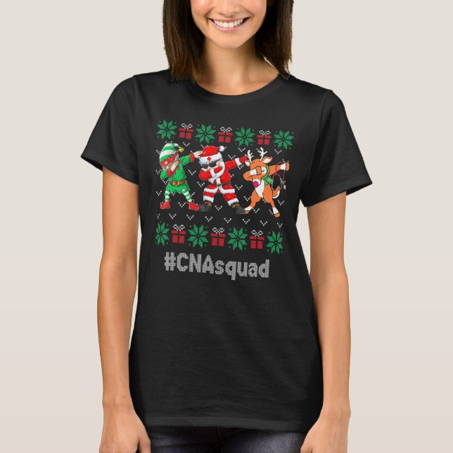Cna Squad Cute Dabbing Jultomten Elf Reindeer Ug T Shirt (Framsida)