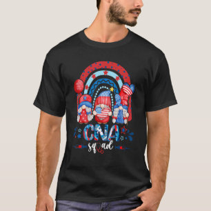 Cna Squad den 4 juli Regbow Gnomies USA flagga Pat T Shirt