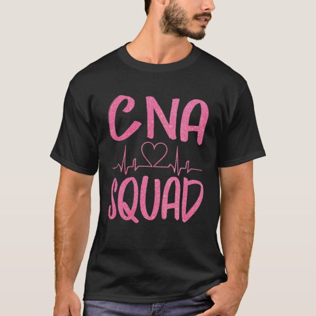 CNA Squad Funny Auktoriserad Nurses Assistant T Shirt (Framsida)