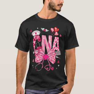 Cna Valentine Kokett Liten Båge Stetoskop Sjuksköt T Shirt