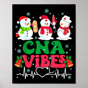 Cna Vibes Sjuksköterska Snömannen Stetoskop Santa Poster