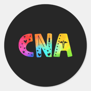 CNA Watercolor Funny Auktoriserad Nurse Assistant Runt Klistermärke