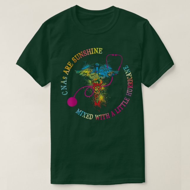 Cnas är Sunshine Mixed Hurricane Funny Nurse Stet T Shirt (Design framsida)