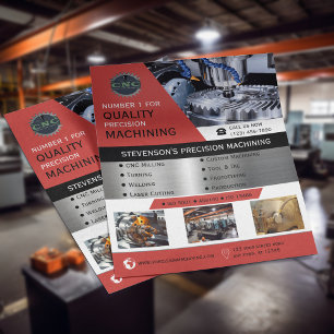 CNC Machining Company Red Reklamblad