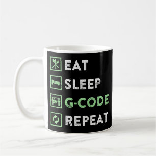 CNC Machinist Eat Sat-G-kod Upprepa Kaffemugg