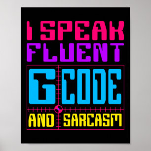 Cnc Machinist Fluent G- kodsetikett Poster
