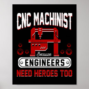 CNC Machinist för att Ingenjör behöver hjältar ock Poster