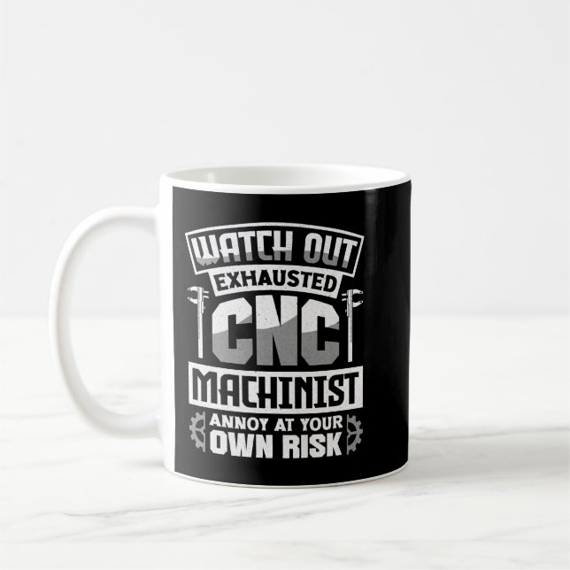 Cnc Machinist Metalworking Maching Out Prem Kaffemugg (Vänster)