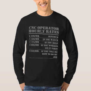 Cnc operator timly Rates Machinist Programmer Lab T Shirt