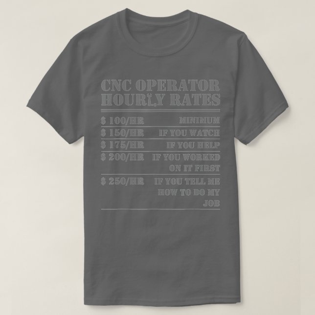 CNC-operatörens timtaxor för underbart maskinistpr T Shirt (Design framsida)