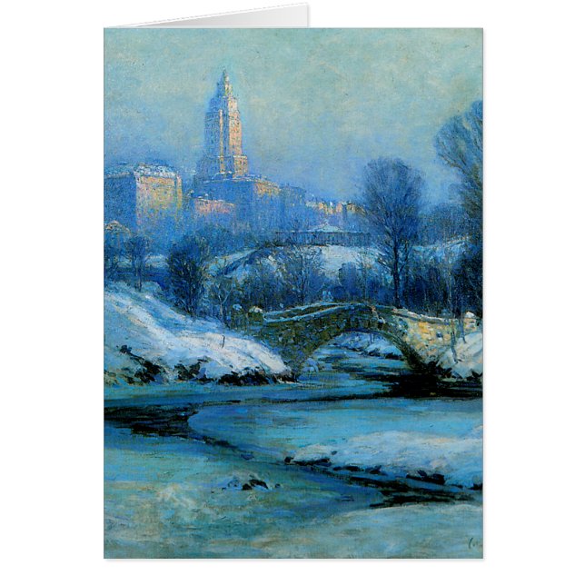 Cnetral parkerar i vinter hälsningskort (Framsidan)