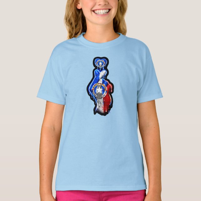 CNMI Finger Heart Black-Out T-Shirt (Framsida)