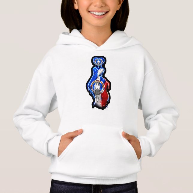 CNMI Finger Heart Black-Out T-Shirt (Framsida)