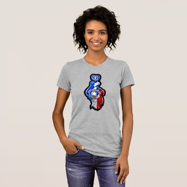 CNMI Finger Heart Black-Out T-Shirt (Hel framsida)