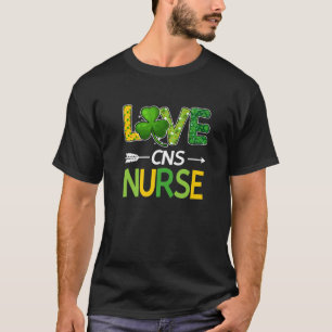 CNS Nurse St. Patricks Day Kärlek Stethoscope RN N T Shirt