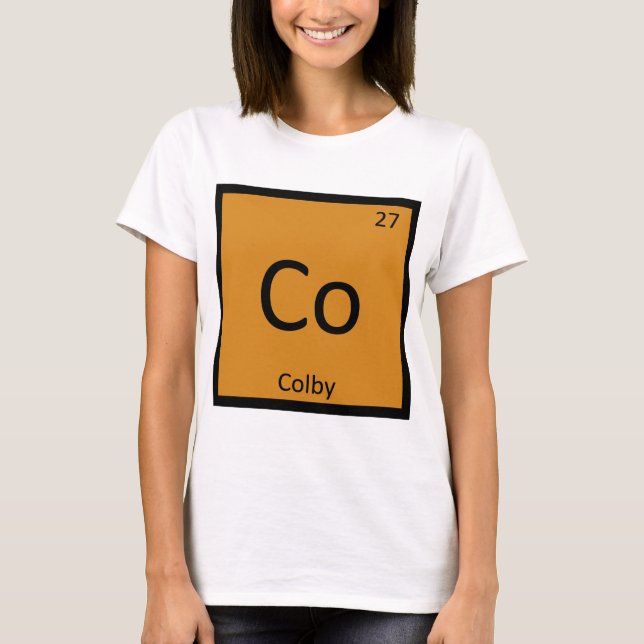 Co - Colby Cheese Chemistry Periodic Bord Symbol T-shirt (Framsida)