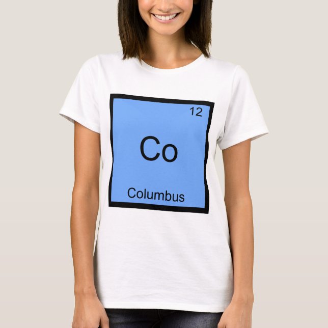 Co - Columbus Ohio Rolig Kemielementsymbol Tee (Framsida)