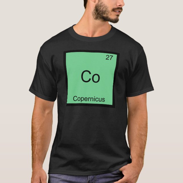 Co - Copernicus Rolig T-Shirt med Kemiskt Elements (Framsida)