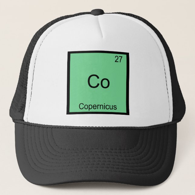 Co - Copernicus Rolig T-Shirt med Kemiskt Elements Truckerkeps (Framsida)