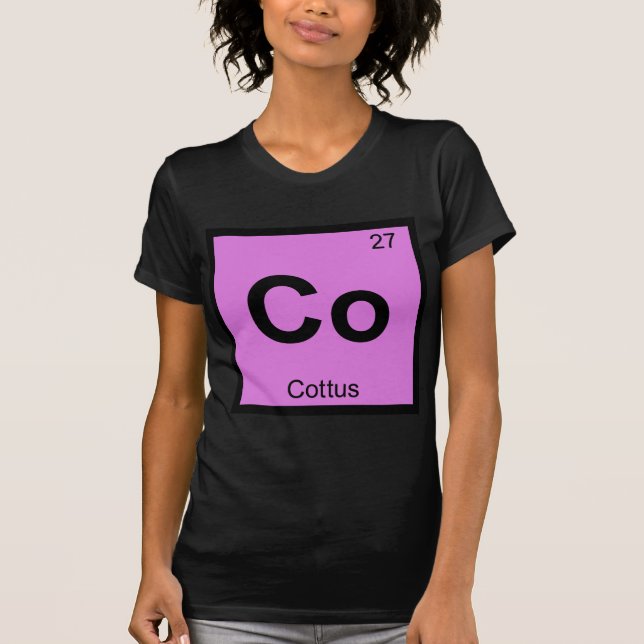 Co - Cottus Grekisk kemi Periodiska systemets symb Tee Shirt (Framsida)
