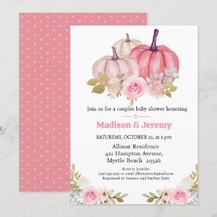 Co Ed Pumpkins Rosa Girls Baby Shower-inbjudan Inbjudningar