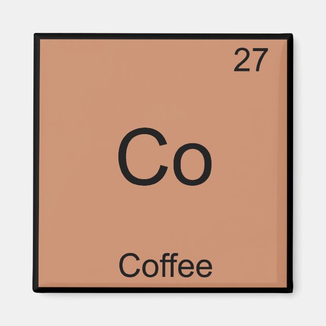 Co - Kaffe Kemitelement Symbol Rolig Magnet (Framsidan)