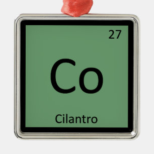 Co - Kilantro Herb Kemisk Periodic Bord Symbol Julgransprydnad Metall