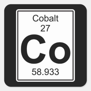 Co - Kobalt Fyrkantigt Klistermärke