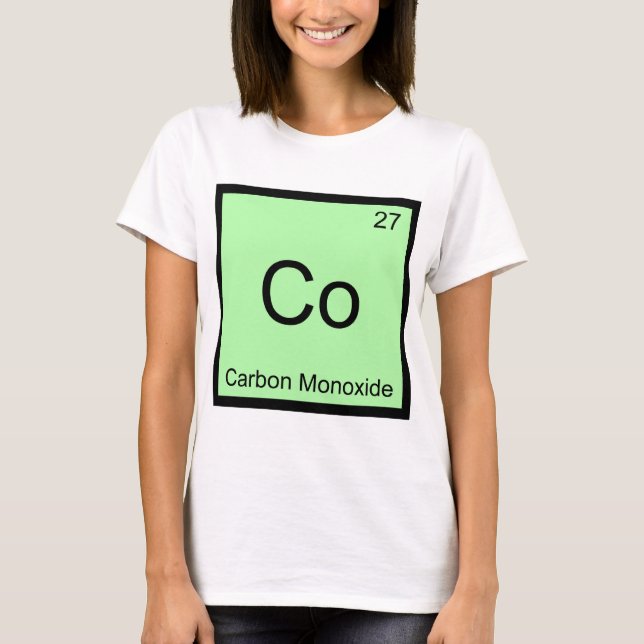 Co - Kolmonoxid Kemiskt Elementsymbol T-shirt (Framsida)