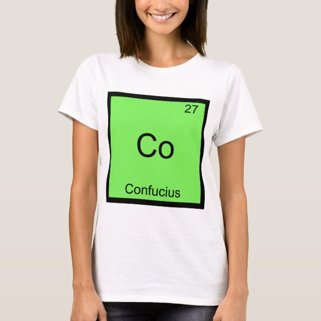 Co - Konfucius Rolig Kemielement Symbol T-shirt (Framsida)
