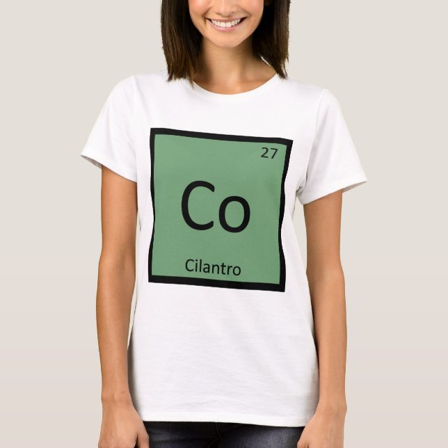 Co - Koriander Örtkemi Periodiska Systemet Symbol T Shirt (Framsida)