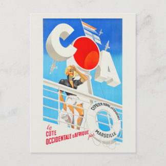 COA Marseille Frankrike Vintage affisch Vykort