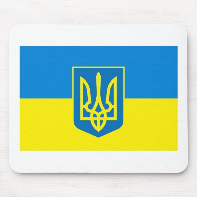 COA Mousepad för Ukraina flaggaw Musmatta (Framsidan)