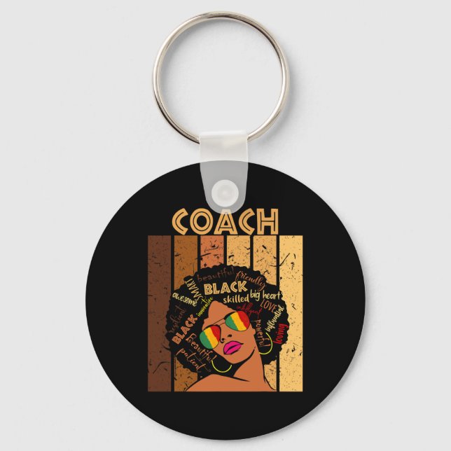 Coach Afro African American Women Black History Mo Nyckelring (Framsida)