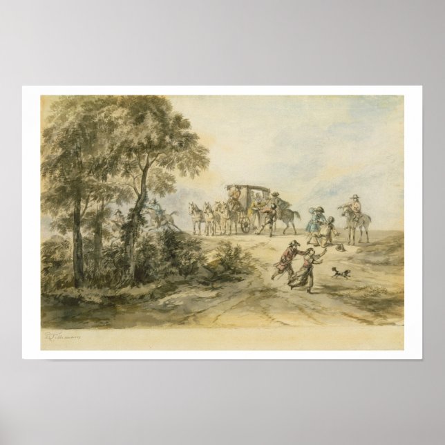 Coach and Highwayman (w/c on papper) Poster (Framsidan)