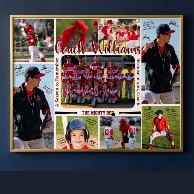 Coach Appreciation Photo Collage Team  Poster (Skapare uppladdad)