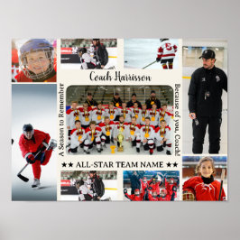 Coach Appreciation Photo Collage Team  Poster