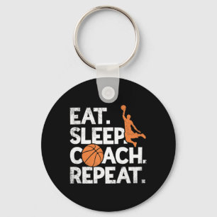 Coach Basketball Repeat Assistant Eat Sat Soat Nyckelring