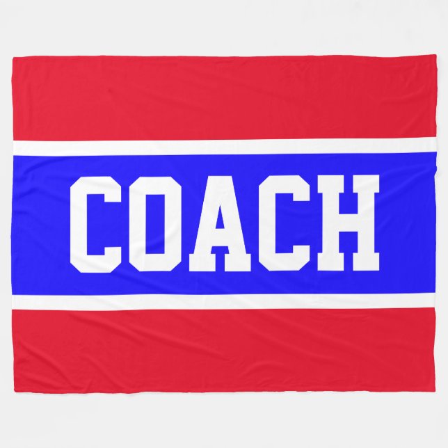 COACH Bold Red Blue White Athletic Rand Fleecefilt (Framsidan (Horisontell))