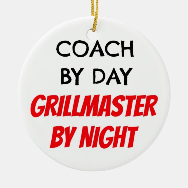 Coach by Day Grillmaster by Night Julgransprydnad Keramik (Framsidan)