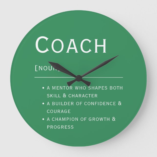 Coach Definition Modernt Ledarskap Uppmuntran  Stor Klocka (Framsida)