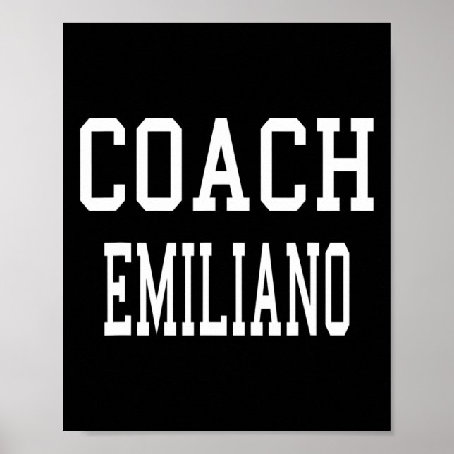 Coach Emiliano Custom Footbyll Soccer Bysebyll Tea Poster (Framsidan)