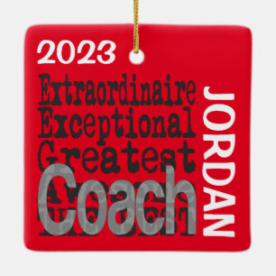 Coach Extraordinaire-ANPASSNINGSBAR Julgransprydnad Keramik