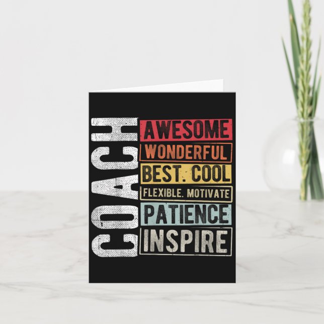 Coach Fantastisk Wonderful Best Coola Motivational Kort (Framsida)