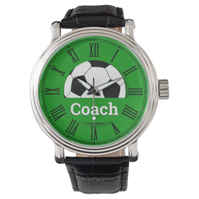 COACH-fotbollen, fotbollens fläkt-klocka/eget namn Armbandsur (Framsida)